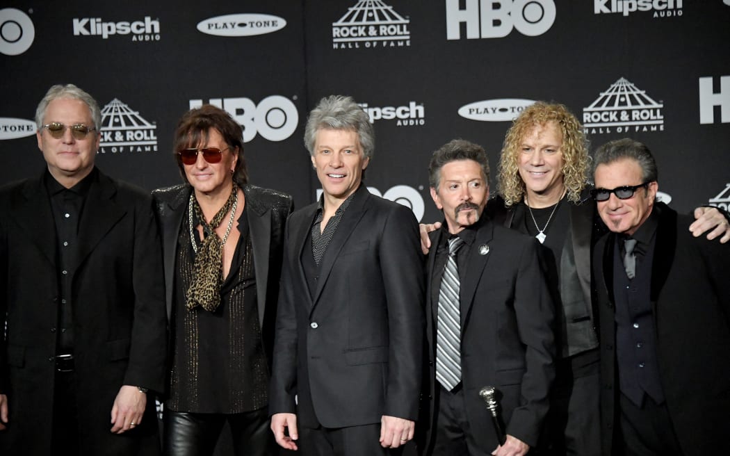 Inductees Hugh McDonald, Richie Sambora, Jon Bon Jovi, Alec John Such, David Bryan and Tico Torres of Bon Jovi attend the 33rd Annual Rock & Roll Hall of Fame Induction Ceremony in 2018.