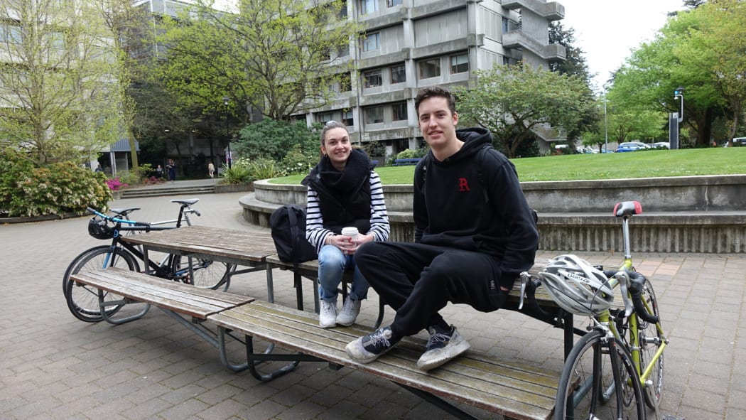 Canterbury University students Jenna DuPlessis and Riley Brady.