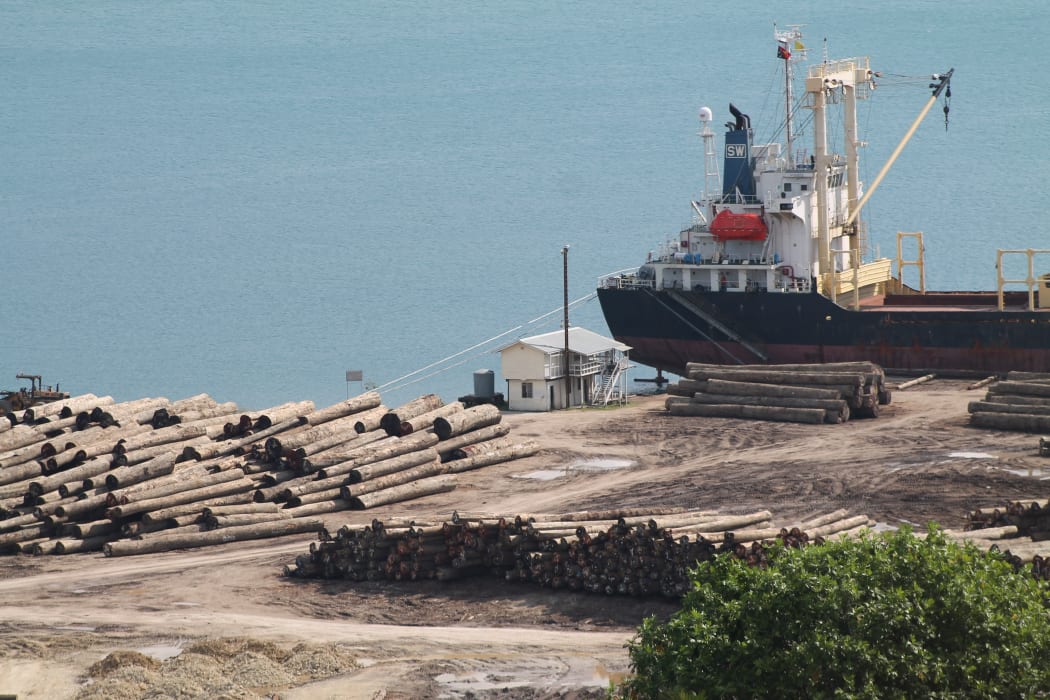 Logs ready for export, Vanimo, Papua New Guinea.
