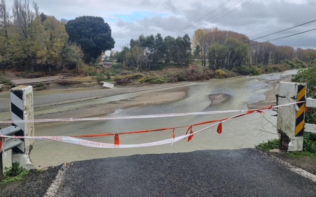 Puketapu bridge in Hawke's Bay - swept away in Cyclone Gabrielle.