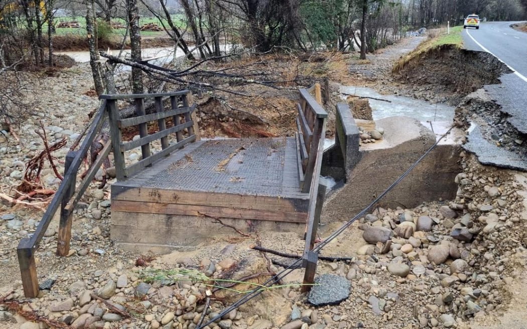 An example of some of the widespread damage to roads and infrastructure in the Nelson Tasman areas.
