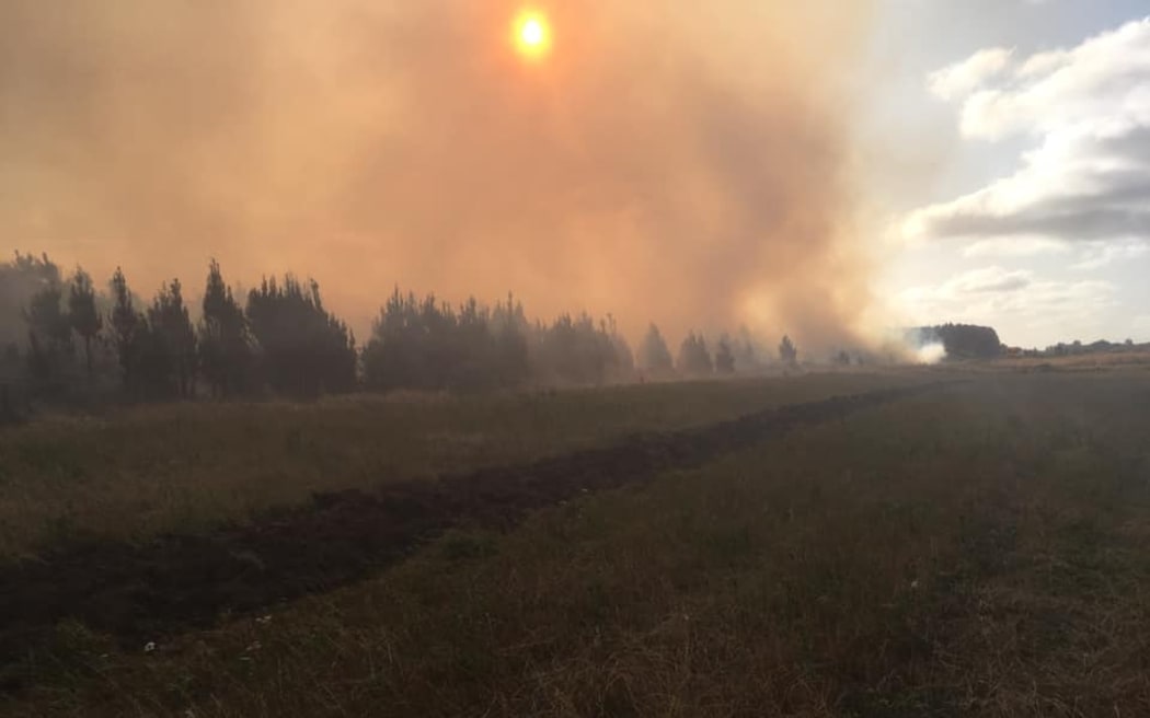 Fire crews were confronted with smoke and flames as they arrived to fight the fire yesterday.