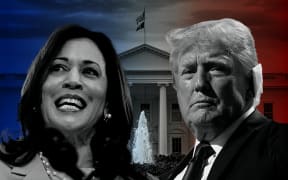 Composite image of presidential candidates for the United States of America, Democratic Party representative Kamala Harris and Republican Party representative and former President Donald Trump