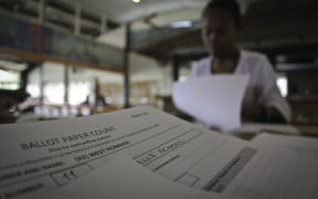 A ballot paper in Solomon Islands