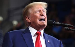 Former US president Donald Trump speaks to supporters at a rally on 3 September 2022 in Wilkes-Barre, Pennsylvania.