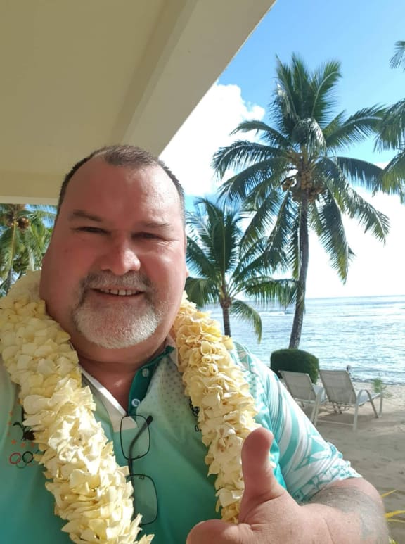 Hugh Graham during his final MIQ stay in Rarotonga.