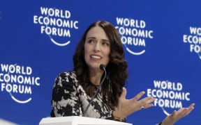 Prime Minister Jacinda Ardern speaks during the Safeguarding the planet session at the World Economic Forum in Davos, Switzerland.