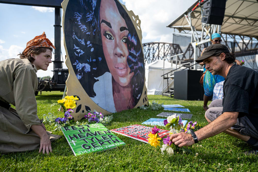A remembrance event for Breonna Taylor in Louisville on the day she would have turned 28, on 5 June last year.
