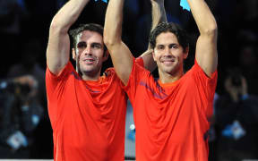Spanish tennis players David Marrero, left, and Fernando Verdasco.
