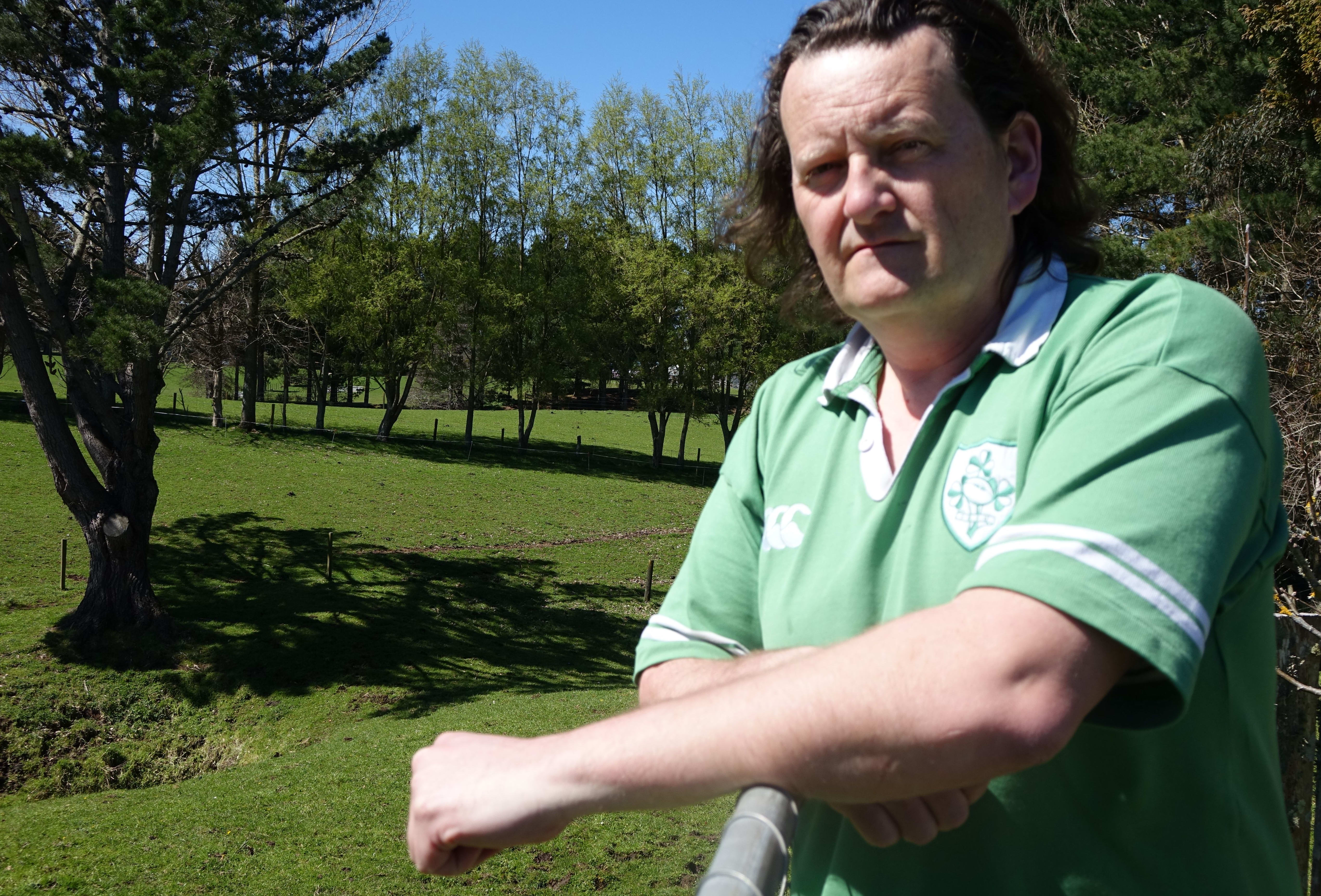 Eltham resident Mark Kelly believes he may have been poisoned by fumes from three million litres of dairy products dumped at a wastewater plant.
