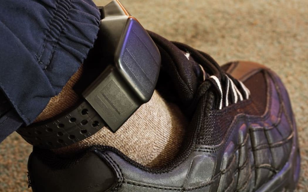 An electronic monitoring bracelet.