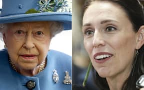 Queen Elizabeth and Prime Minister Jacinda Ardern.