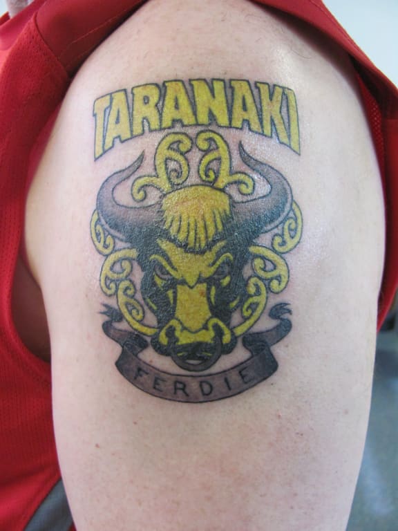 Morris West has immortalised his tribute to Ferdie the Bull on his arm in ink.