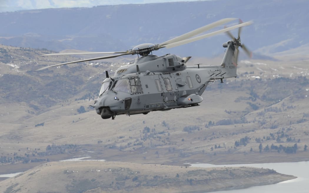 A Royal New Zealand Air Force NH90 helicopter flew from Woodbourne to Motueka this morning to help those stranded in Golden Bay.