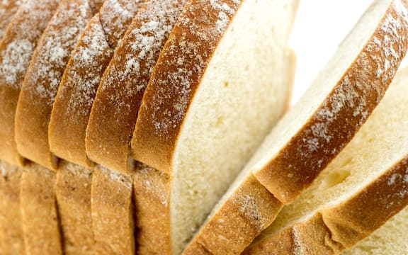 Closeup macro of loaf of bread with slices.

Bread loaf sliced generic