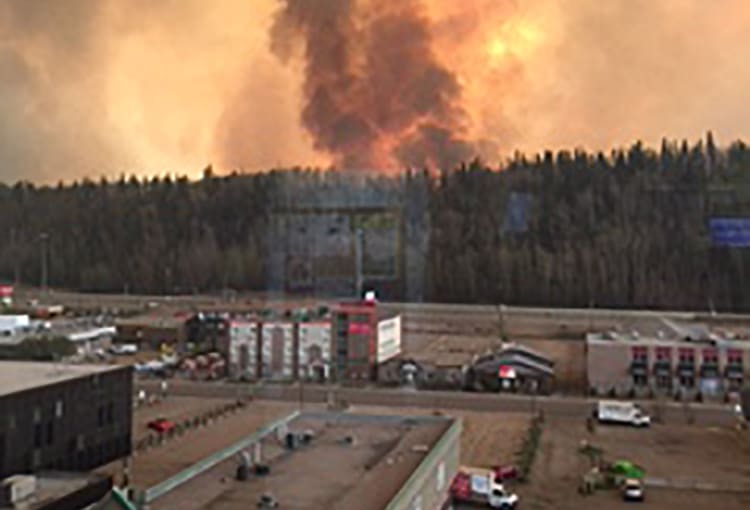 Fire burning in Fort McMurray, Canada