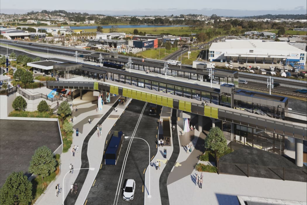 An artist's impression of the Rosedale Busway Bridge.