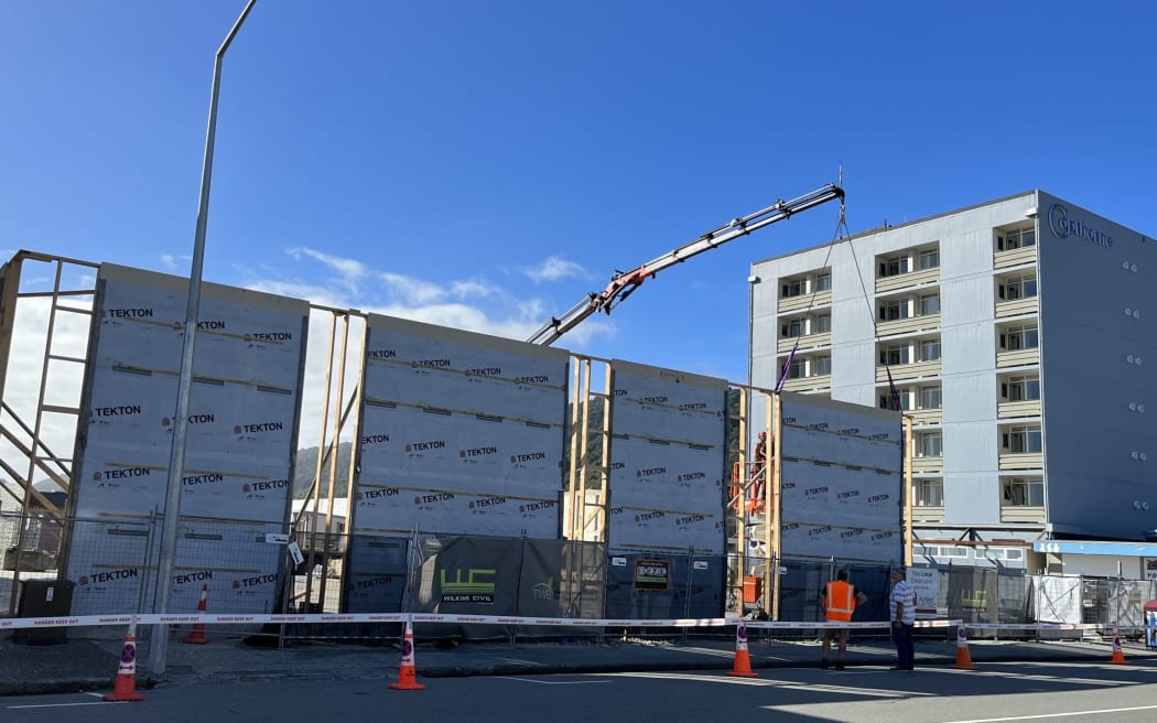 Redevelopment of the Greymouth CBD has seriously advanced in the past year based on plans to further improve flood protection for the area. The development pictured on Mackay Street is by Mawhera Inc and is the site of the former Broadcasting House which is being rebuilt as a new retail space.