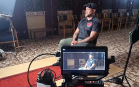 Joshua Te Kani being interviewed