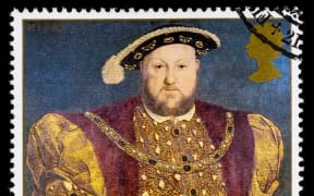 A postage stamp depicting Henry VIII.