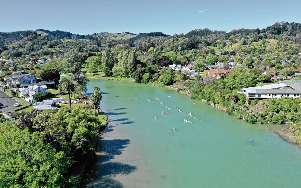 Ben Cowper/Gisborne Herald. Caption: The Waimatā River pictured on a sunny Gisborne day. Fed from the hills in the north-east of Gisborne, the river is about 20km in length.