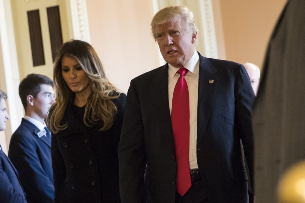 Donald and Melania Trump after meeting Barack and Michelle Obama at The White House.