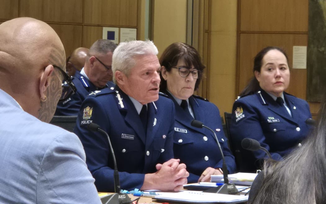 Police Commissioner Richard Chambers and other top cops appear before a Select Committee as part of Parliament's Scrutiny Week.