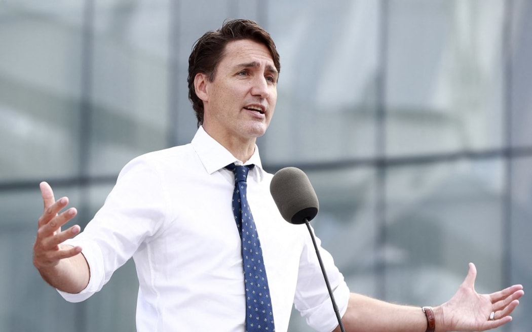 VANCOUVER, BC - SEPTEMBER 13: Canadian Prime Minister and Liberal leader Justin Trudeau makes a speech during a campaign stop on September 13, 2021 in Vancouver, Canada.
