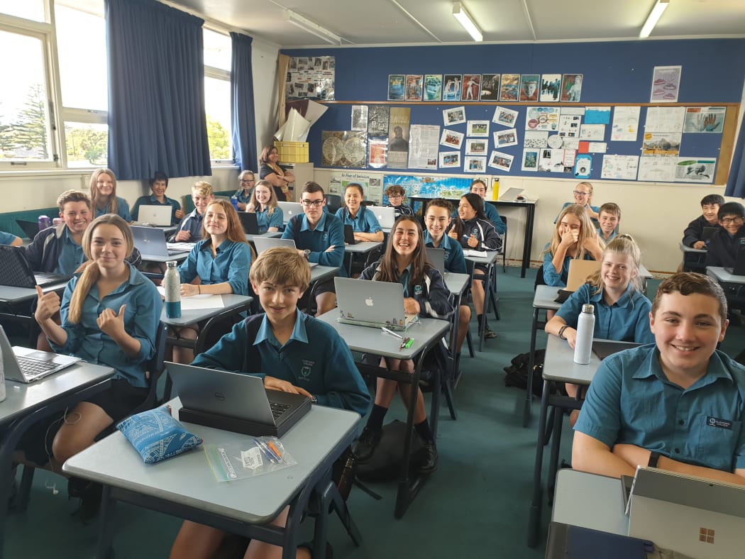 Year 9 students at Glendowie College, Auckland.