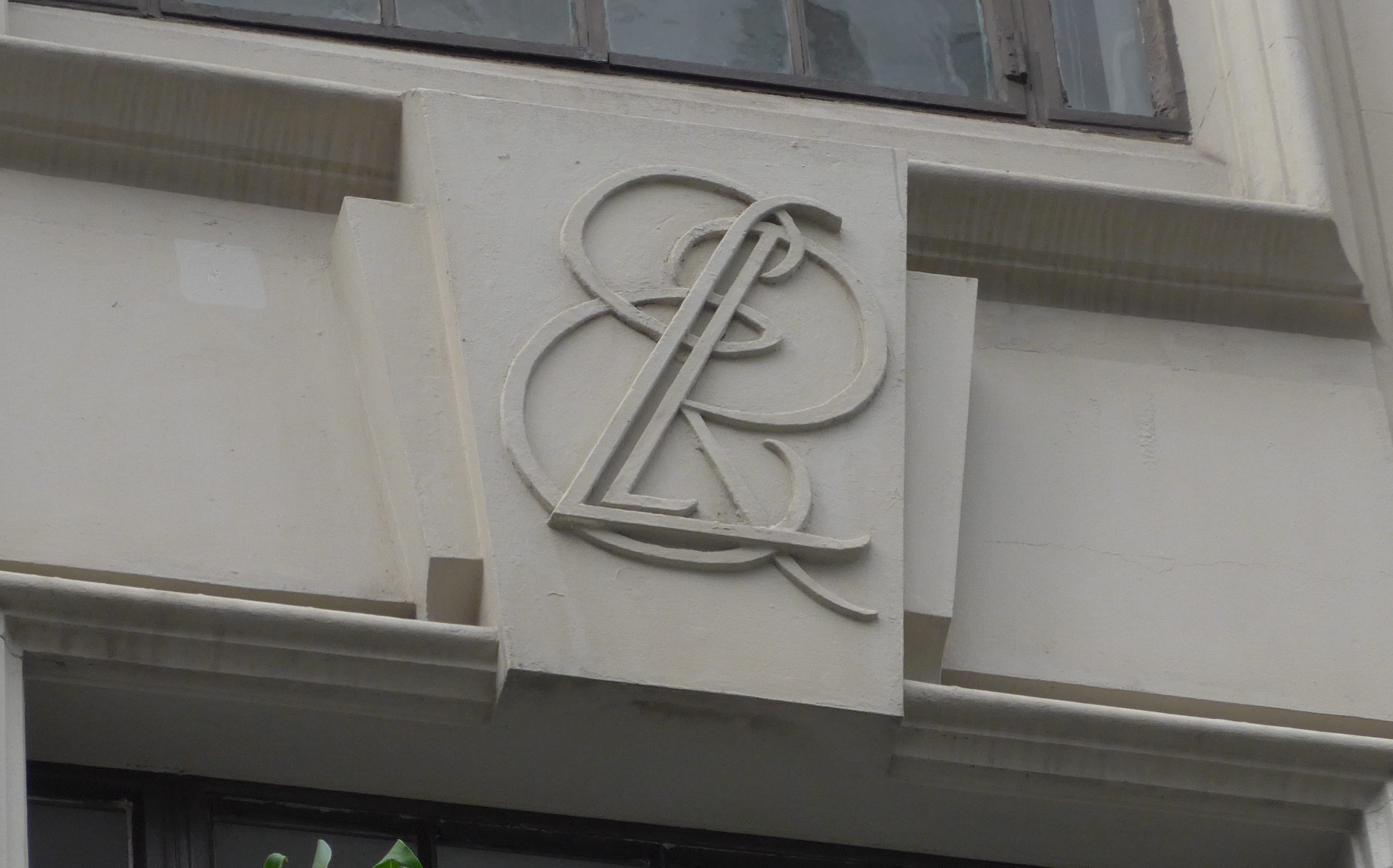 The Lewis Roberts Eady emblem on the old Lewis Eady Building in Queen St, Auckland