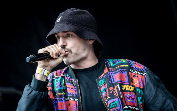 Tom Scott of Avantdale Bowling Club performing at Christchurch's Electric Avenue festival