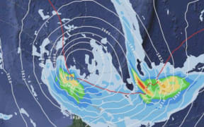 A map of Cyclone Hola's location at midday.
