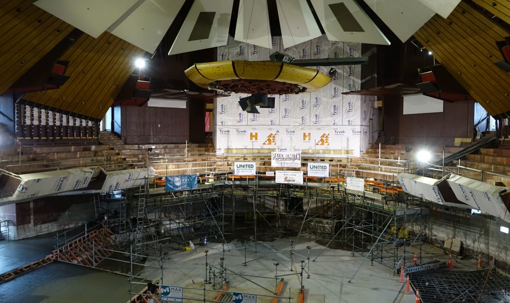 The $127 million repair job to Christchurch's earthquake-damaged Town Hall has nearly hit the half way mark.