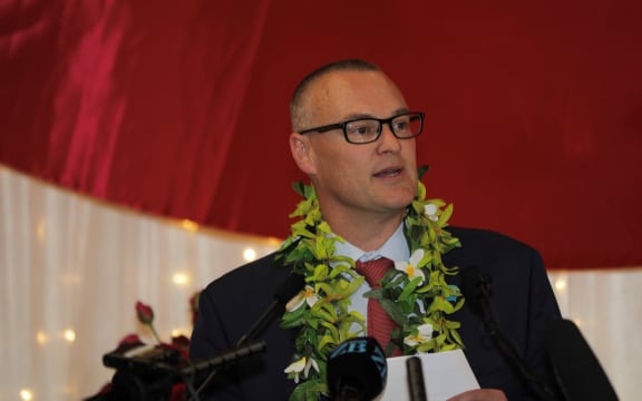 Health Minister David Clark making the announcement.