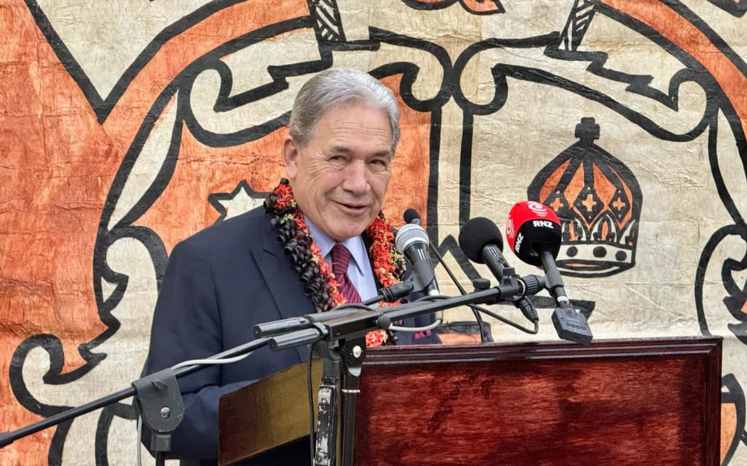 Foreign Minister Winston Peters speaks from Tonga on 11 April 2025.