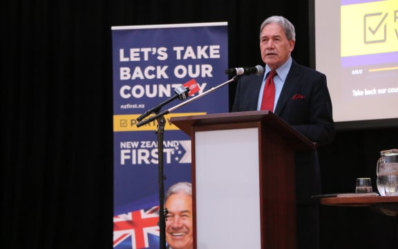 Winston Peters speaking in Lower Hutt