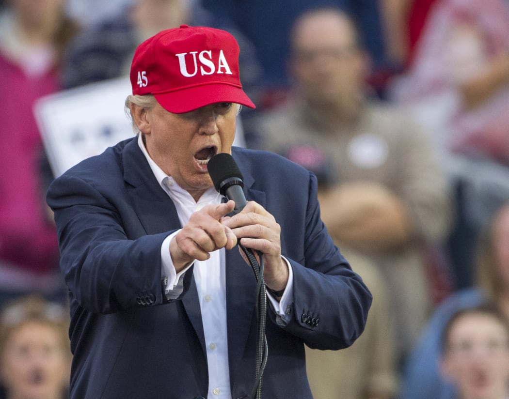 Donald Trump at a thank-you rally on December 17, 2016.