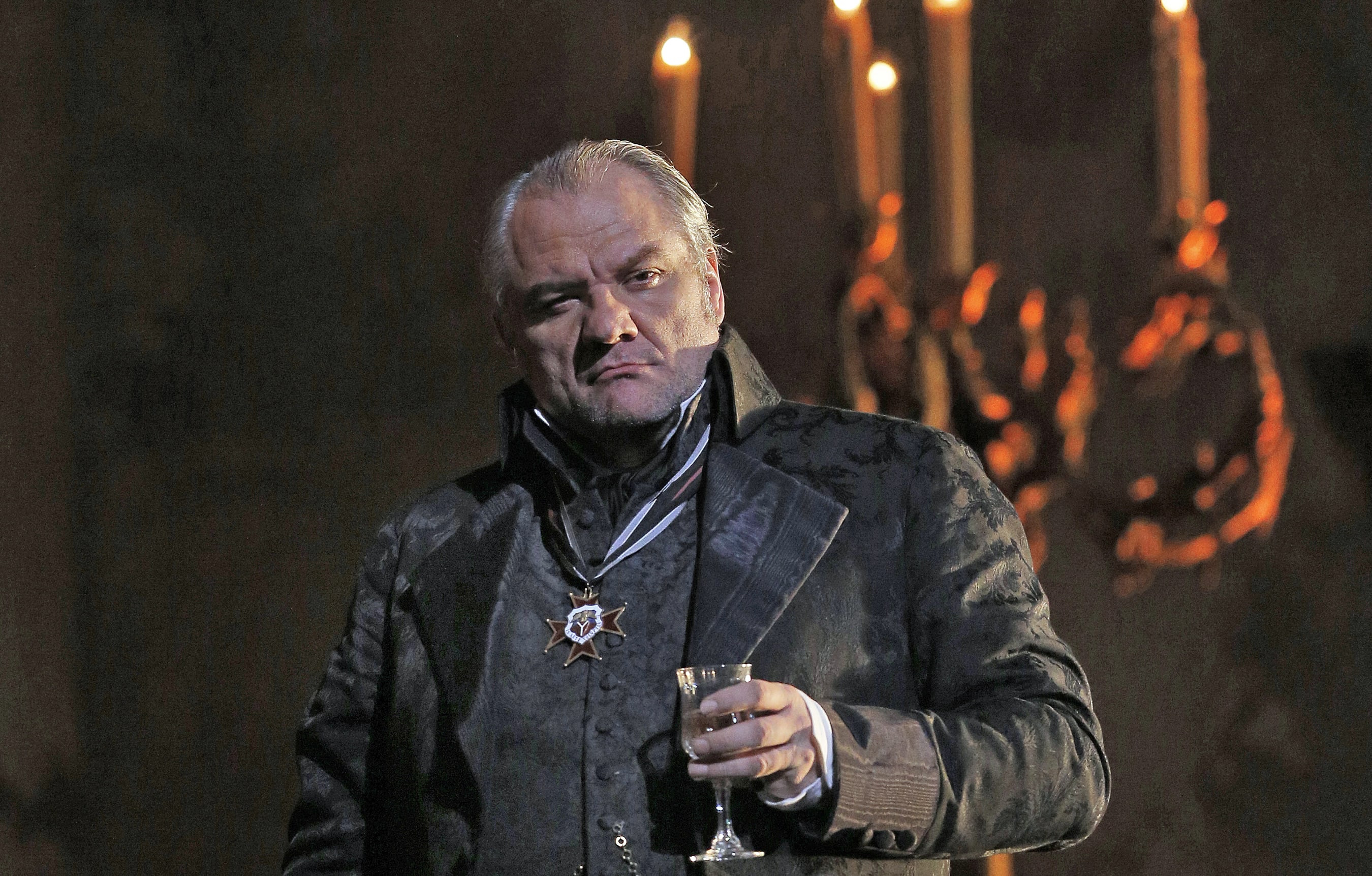Željko Lučić as Scarpia in a scene from Tosca at Metropolitan Opera