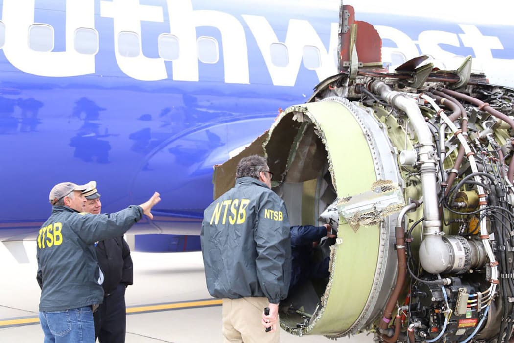 Southwest Airlines plane engine after it malfunctioned causing an accident and the death of one passenger.