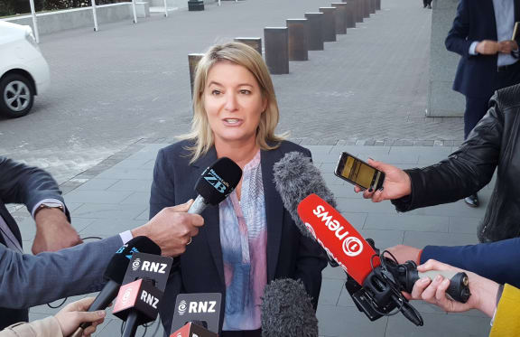 BP New Zealand managing director Debi Boffa on her way into parliament to meet with Energy Minister Megan Woods