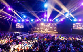 The NZ Darts Masters is being held at Globox Arena, Hamilton