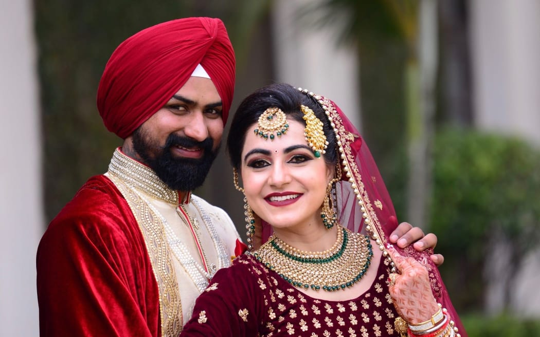 Harvinder Singh with his wife Manpreet Aulakh