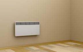 A room heated with a convection heater