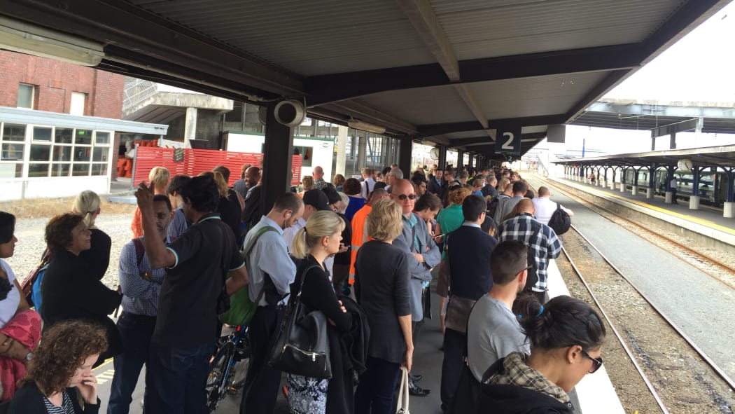 Trains delayed at Wellington Railway Station.