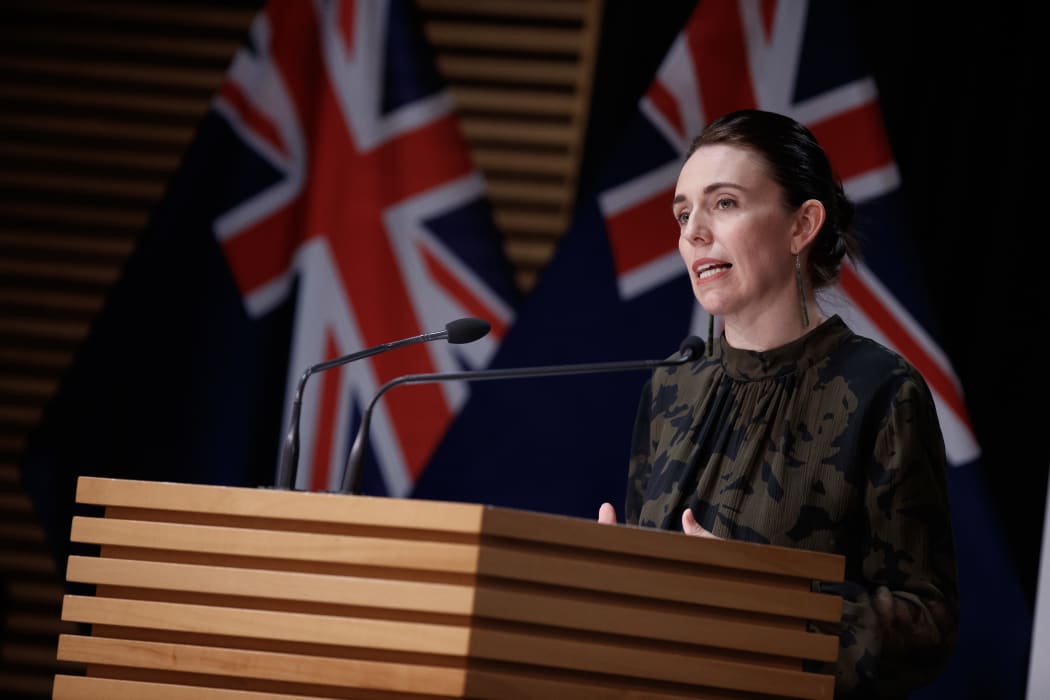 Prime Minister Jacinda Ardern during the daily 1pm Covid-19 update on 5 October 2021.