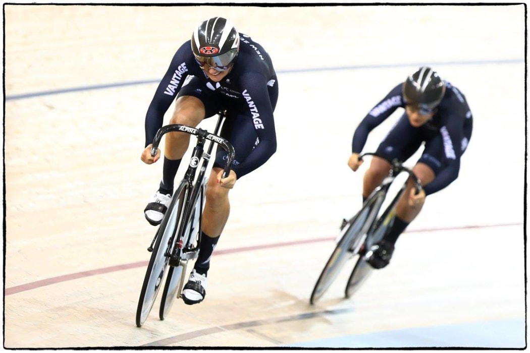 Katie Schofield track cycling for New Zealand