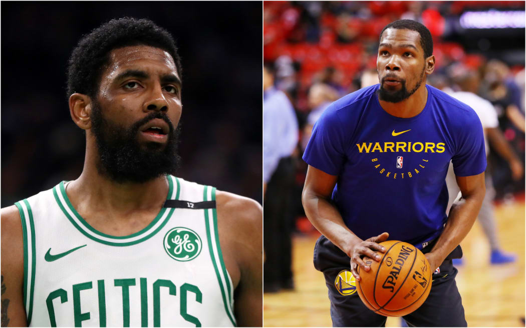 NBA superstars Kyrie Irving and Kevin Durant will team up at the Brooklyn Nets next season.
