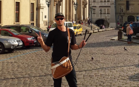 Sam Trevethick armed with microphones as he documents Shapeshifter’s European run.