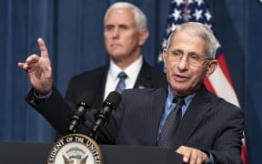 WASHINGTON, DC - JUNE 26: Director of the National Institute of Allergy and Infectious Diseases Anthony Fauci speaks as U.S. Vice President Mike Pence listens after a White House Coronavirus Task Force briefing