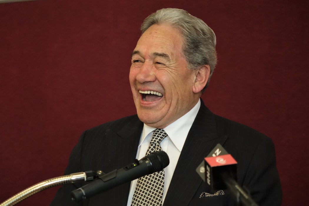 Winston Peters at the Tasman District Council offices in Richmond.
